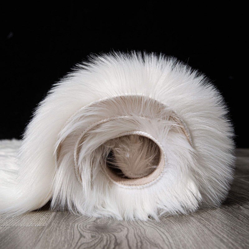 Carvapet Soft Fluffy Faux Sheepskin Fur Area Rug for Bedroom Floor Sofa Living Room 3 x 5 Feet,White - Image 3
